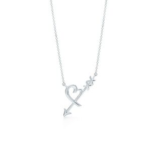 Tiffany's Paloma's Graffiti Heart & Arrow Pendant Silver Necklace